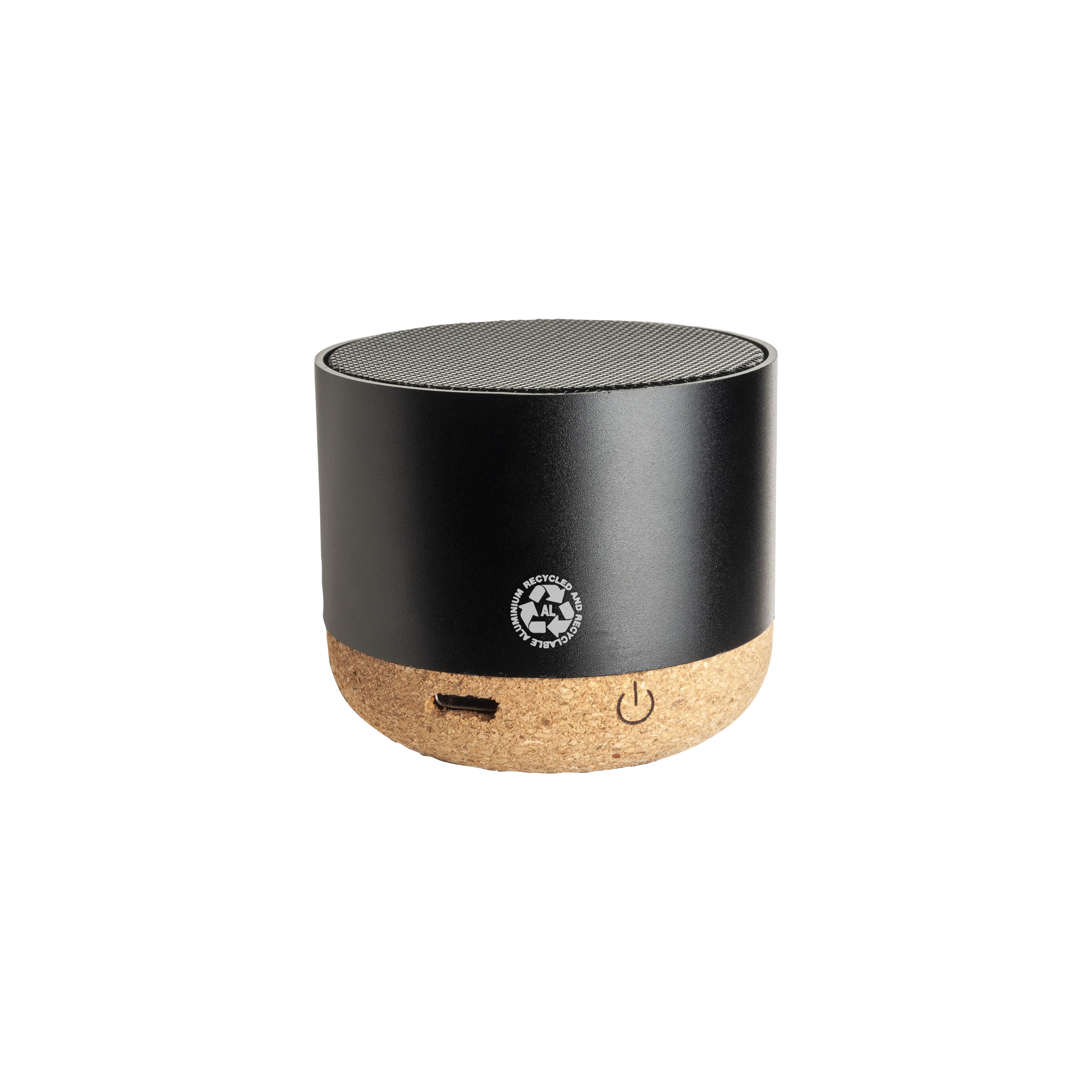 Мініатюрна Bluetooth-колонка циліндричної форми з пробковою основою
