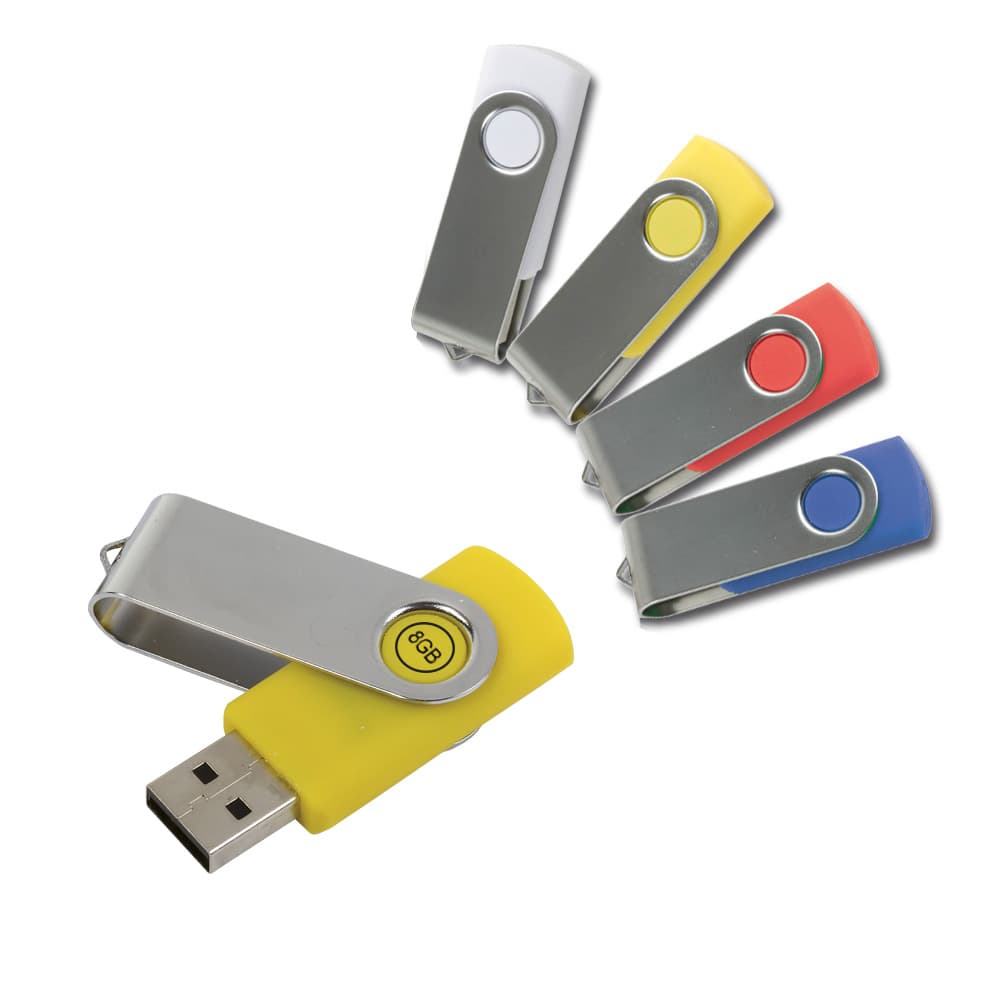 Rotatable, 8 GB, rubberised ABS/metal pen drive. Upload on request with delivery in 2 week — фото 2