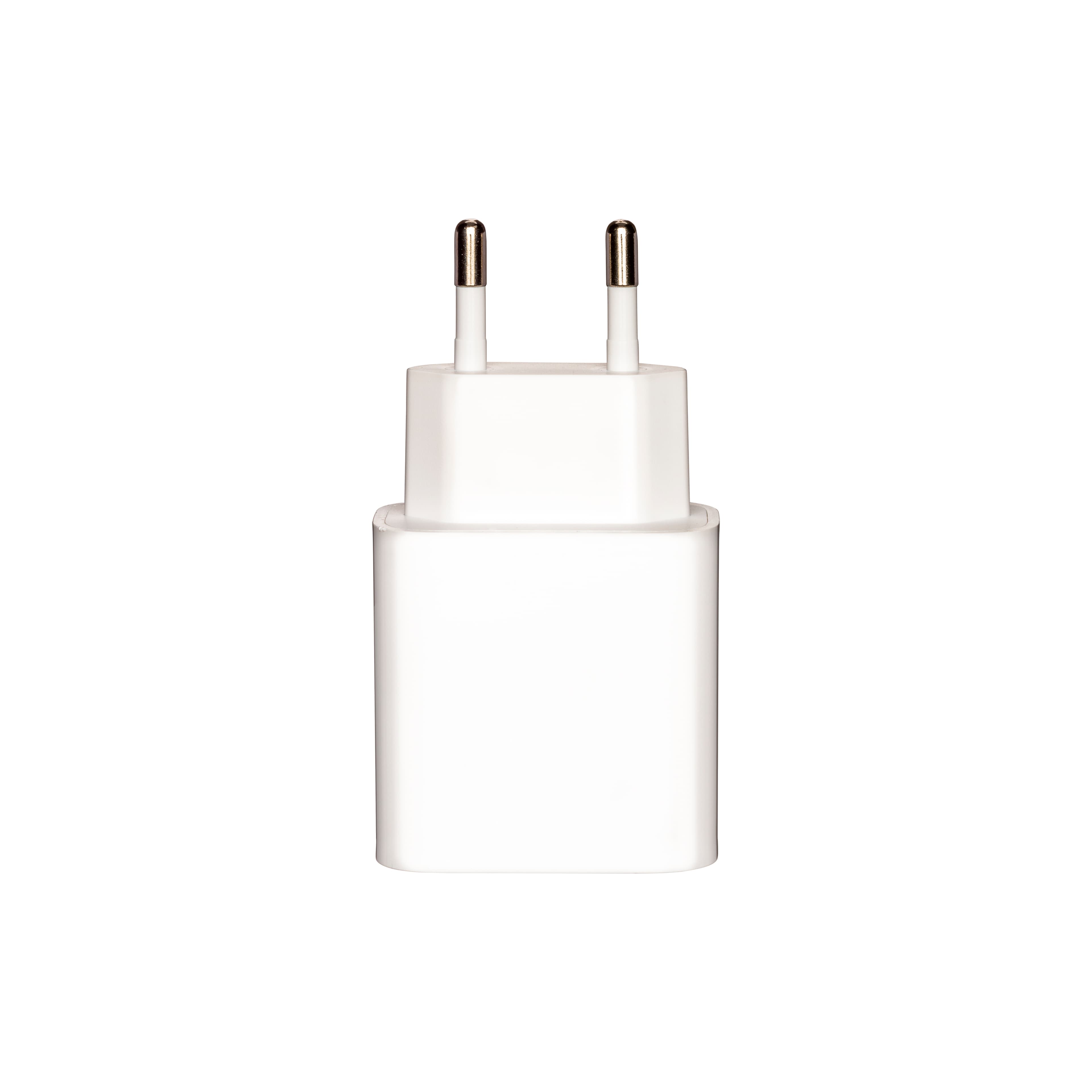ABS USB зарядний пристрій з 1 портом USB A та 1 портом USB-C. З 2-контактною європейською вилкою — фото 4