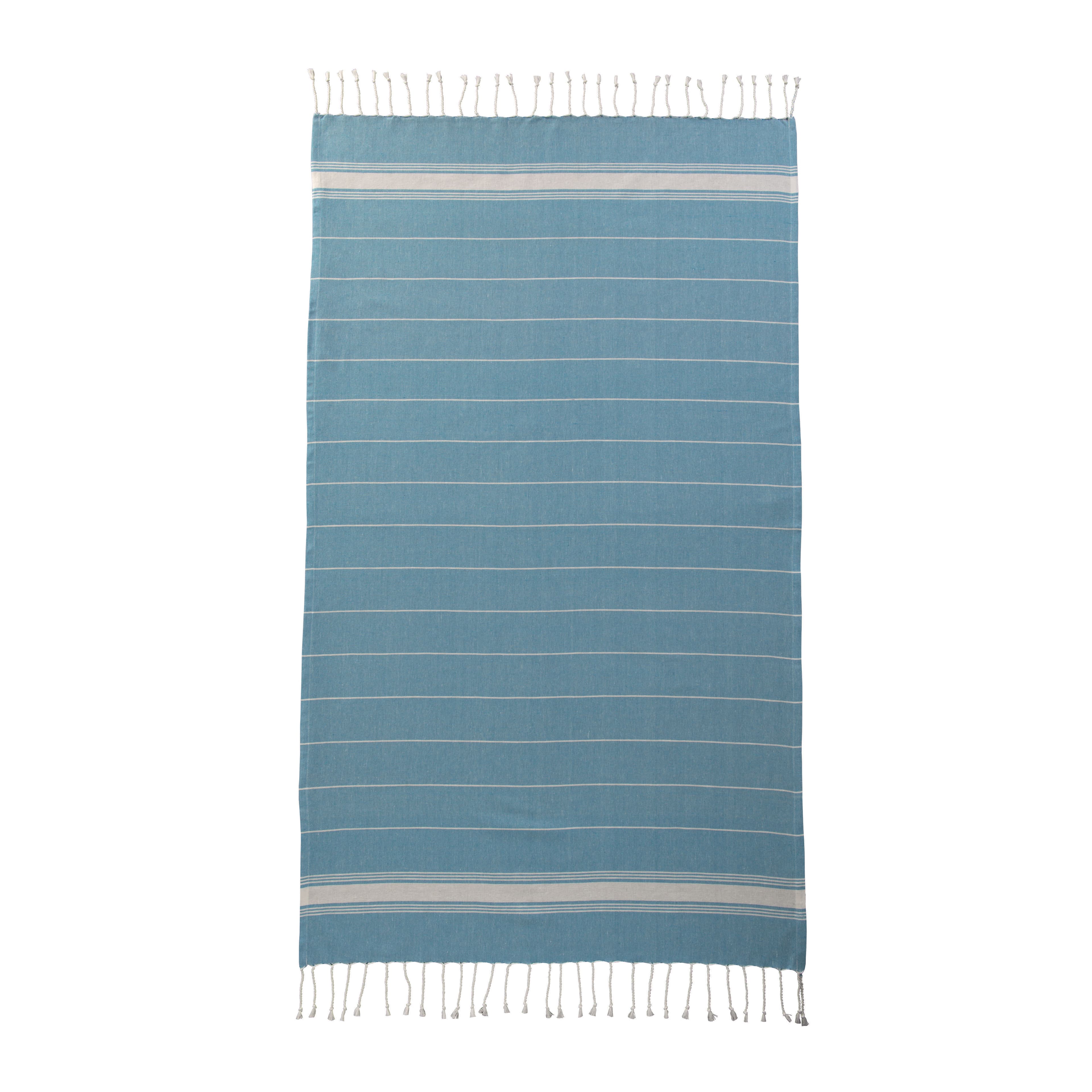 Пляжний рушник/саронг Fouta, 100% бавовна (182 г/м²) з китицями, 90 x 170 см — фото 8